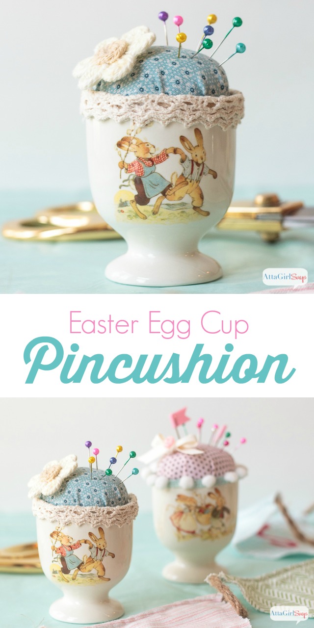 Easter Egg Cup Pincushion - TGIF - This Grandma is Fun