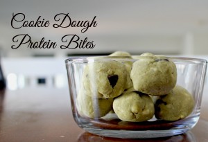 Raw cookie dough protein ball recipe. This healthy treat is gluten free and packed with veggies and protein.