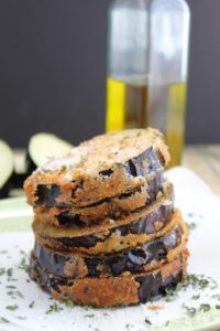 An easy recipe for Fried Eggplant that are coated in breadcrumbs and fresh herbs!