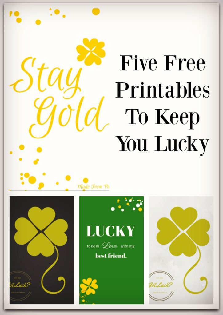 St. Patrick's Day is right around the corner! Here are Five Free Printables To Keep You Lucky and to add a little gold to your life.