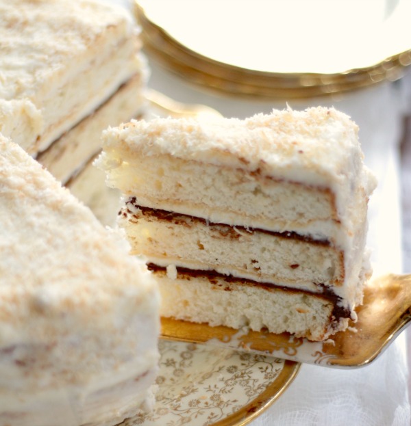 Coconut cake with Nutella is perfect for Spring celebrations! From MadeFromPinterest.net