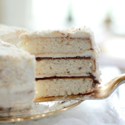 Coconut Layer Cake with Nutella Filling