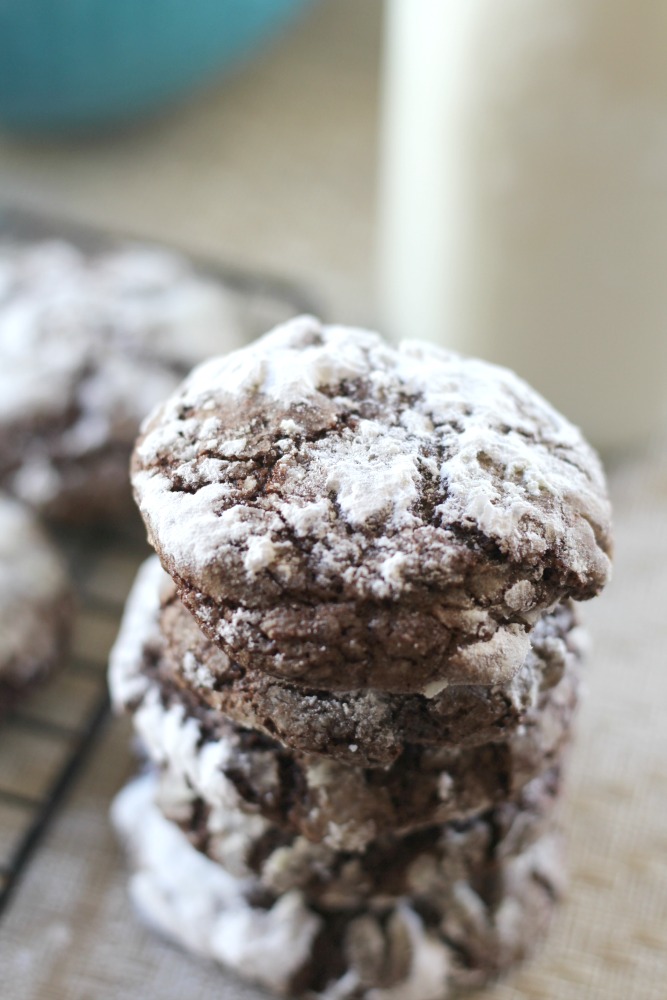 These Dark Chocolate Crackle Cookies are kind of like eating brownies, only in cookie form!