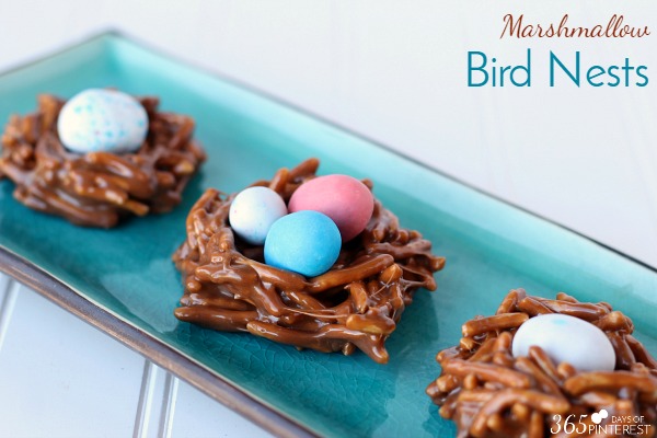 With Easter just past, there is often a plethora of leftover Easter candy laying around the house. These Marshmallow Bird Nests are a great way to use up some of those leftover sweets to make something even better!