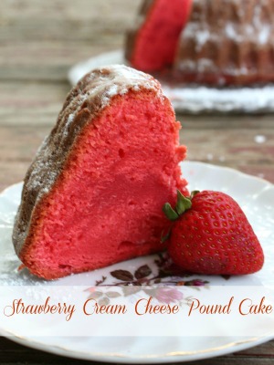 Strawberry Cream Cheese Pound Cake from RestlessChipotle.com