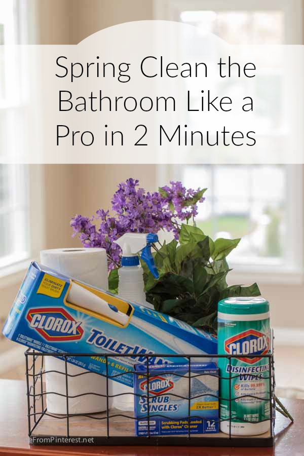 When you need a clean bathroom and don't have time, read this! It really only takes 2 minutes to have a company worthy spring clean bathroom. So easy and it smells so good!