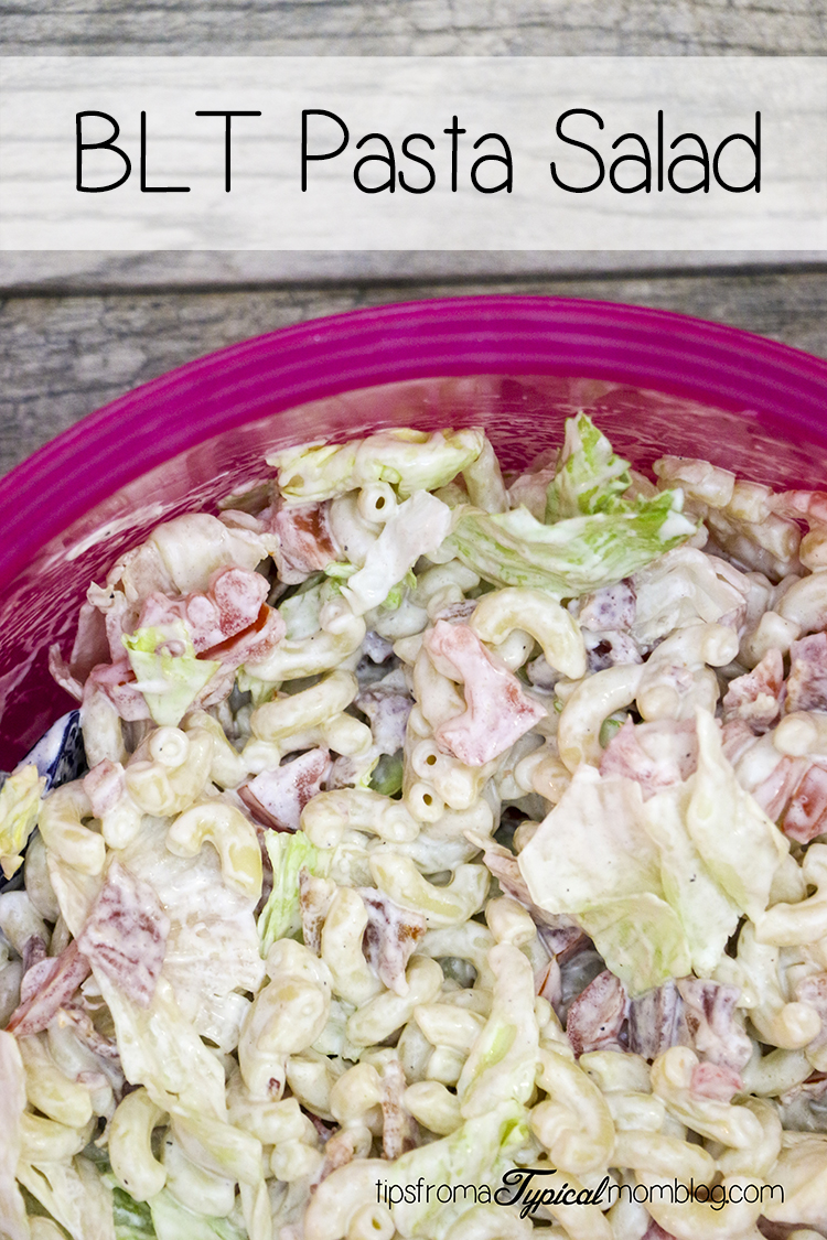 BLT Pasta Salad: Sure to be a tasty addition to any BBQ or summer dish! This side dish will become a family favorite with one try.