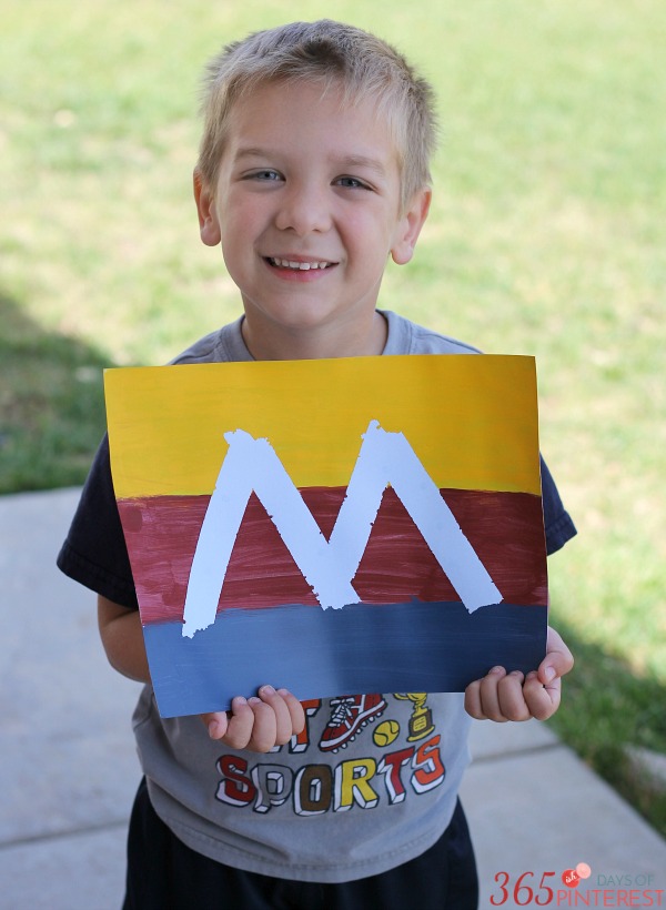 Tape Resist Letter Art - TGIF - This Grandma is Fun