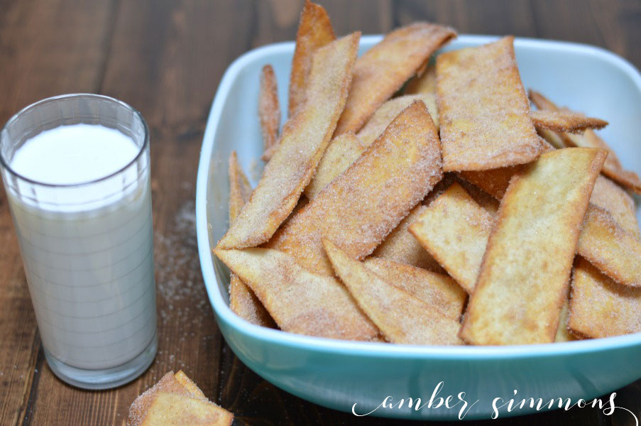 These churro chips are light and crispy cinnamon sugar covered tortillas that are great for a family day at home. They are also sure to be a hit at any party. Plus they are easy to make.