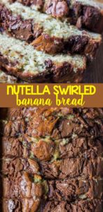 This Nutella Swirled Banana Bread is super moist and incredibly indulgent with chocolate hazelnut Nutella swirled on top and inside.