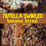 This Nutella Swirled Banana Bread is super moist and incredibly indulgent with chocolate hazelnut Nutella swirled on top and inside.