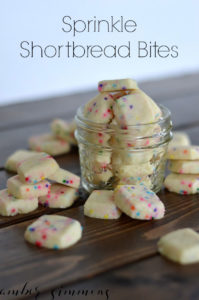 Fun little shortbread bites with colorful sprinkles. Perfect for a party or just because.