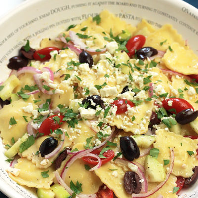 Greek Ravioli Salad