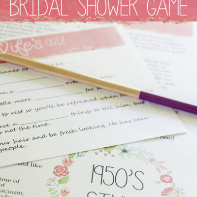 1950’s Style Printable Funny Bridal Shower Game