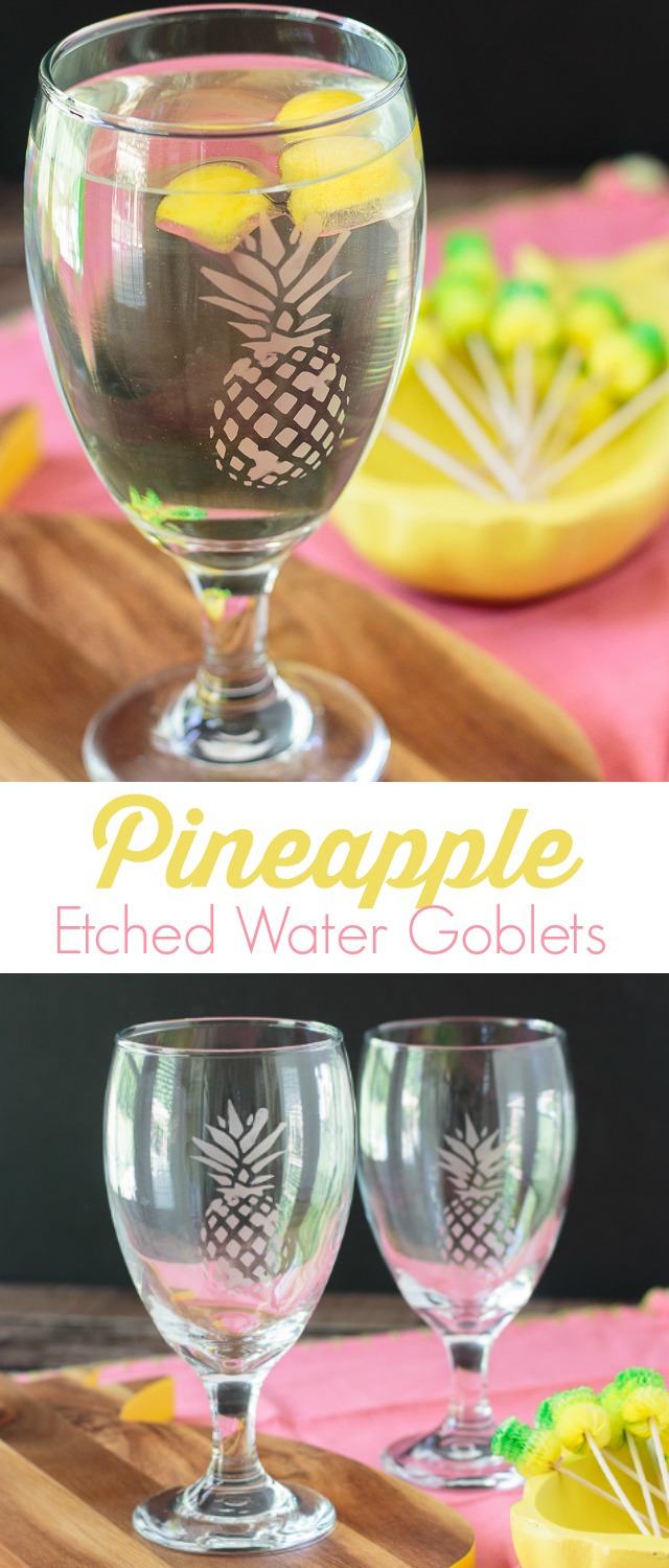 DIY Etched Pineapple Glasses TGIF This Grandma is Fun