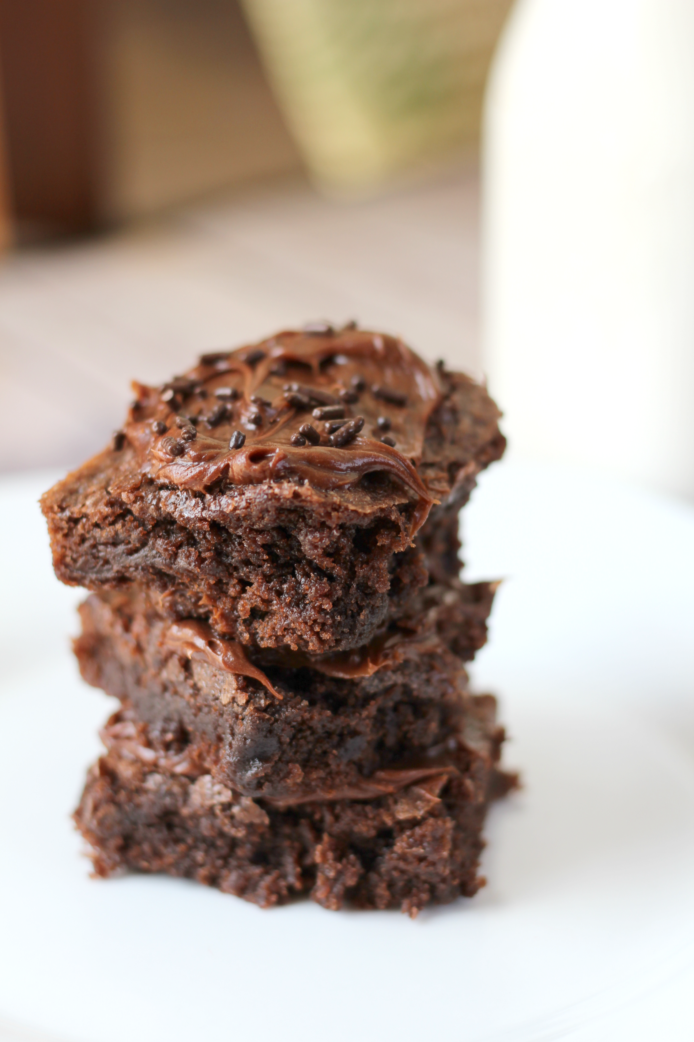 Old Fashioned Chocolate Brownies with Fudge Frosting just like grandma used to make!