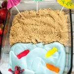 Can't get to the beach? You can at least dream about it with this darling Beach Theme Fruit Dip. People love dipping fruit into the "ocean" then into the "sand". Everyone will think that you are SO creative!