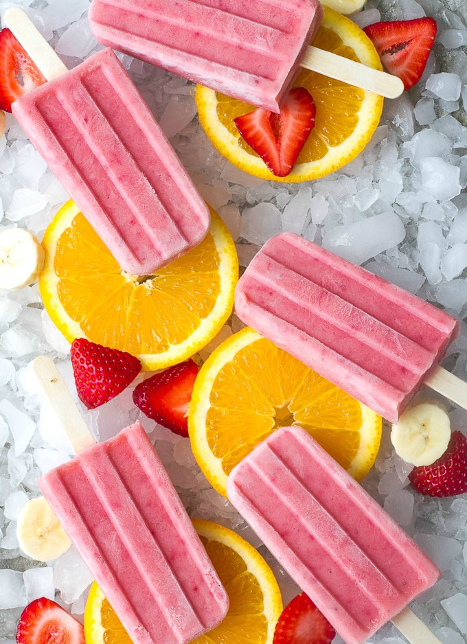 Strawberry-Orange-Banana-Popsicles