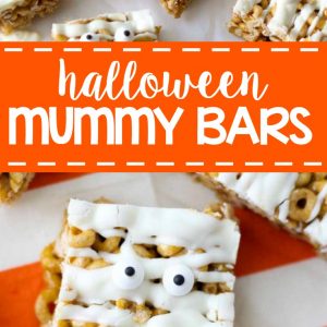 Let the spooky begin! These Mummy Cereal Bars are a no bake dessert recipe designed to take your halloween parties up a notch. Plus they are no bake!