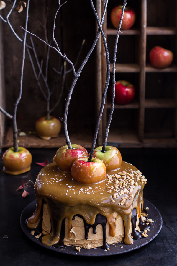 salted-caramel-apple-snickers-cake-Cakes are one of those art forms that are so satisfying to stare at! Not to mention eat. These 13 Crafty Fall Cakes capture fall in a cake.