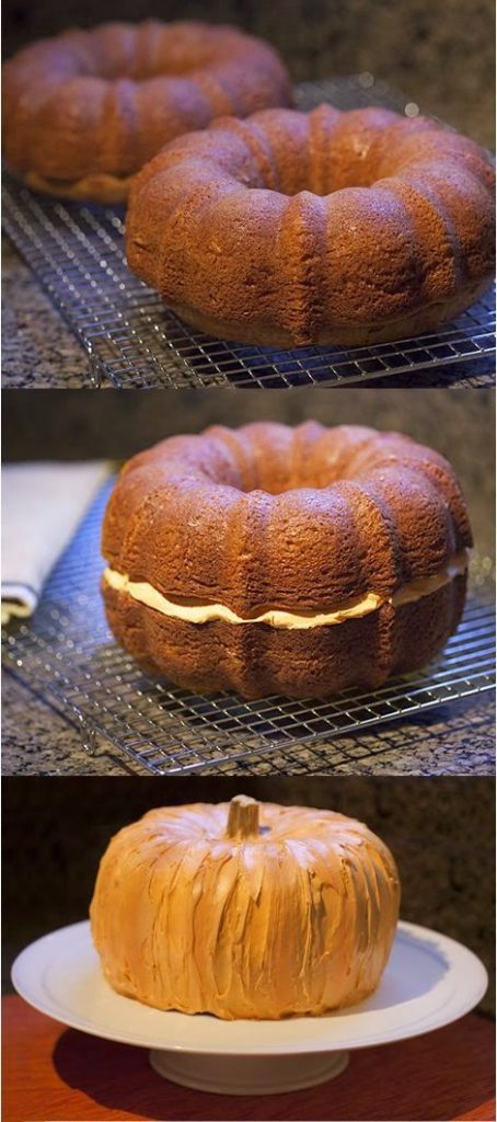 Pumpkin Cake with Chocolate Ganache 