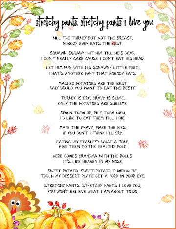 funny thanksgiving poems