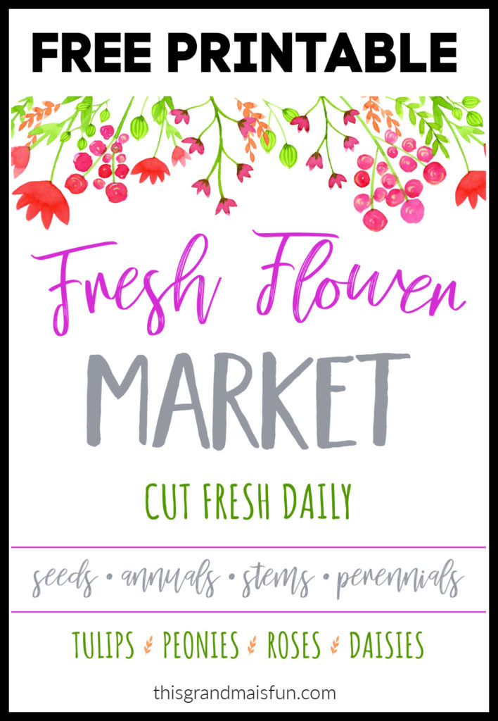 Fresh Flower Market Free Printable