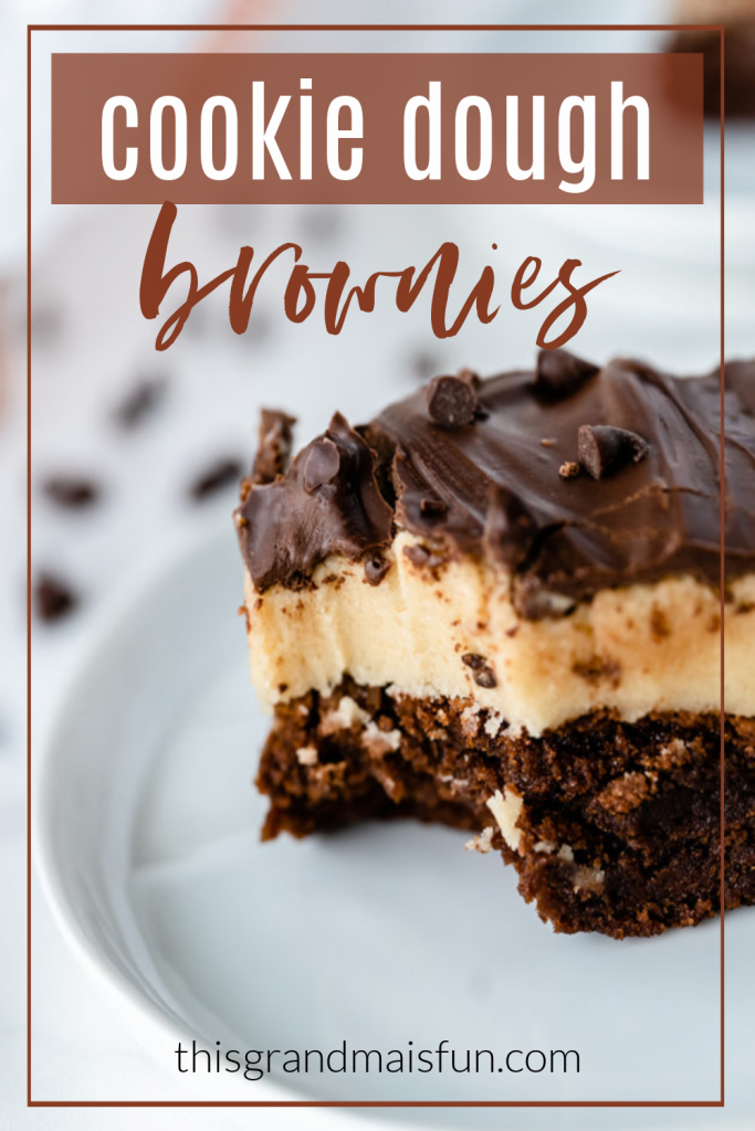 When cookie dough meets brownies the result is this Cookie Dough Brownie 