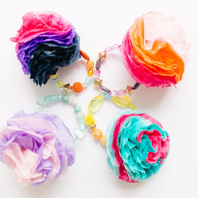 Tissue Paper Flower Bracelet