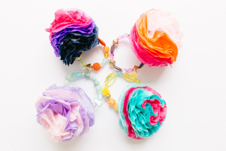 Tissue Paper Flower Bracelet