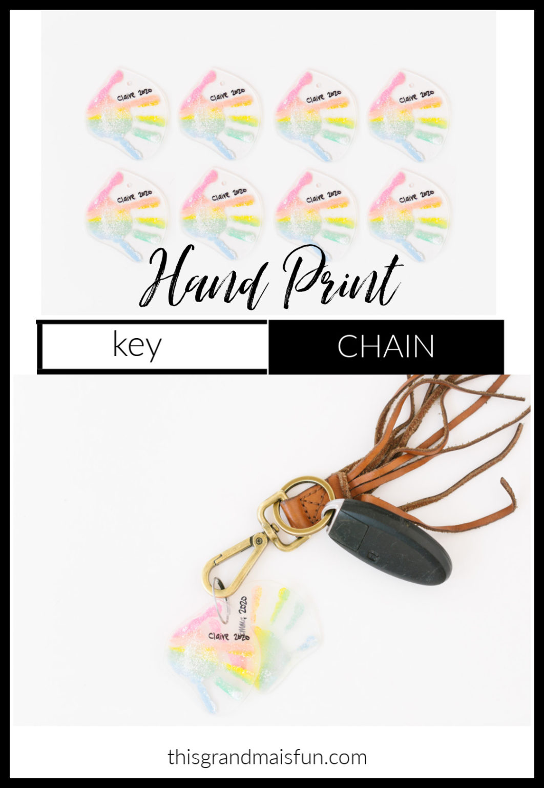 Handprint Key Chain Craft - TGIF - This Grandma is Fun