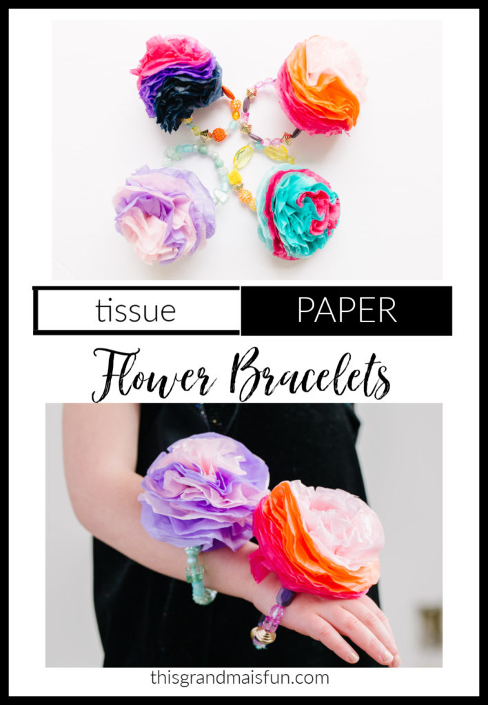 Tissue Paper Flower Bracelet TGIF This Grandma is Fun