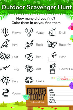 Outdoor Scavenger Hunt Free Printable