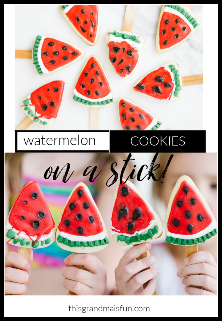 Watermelon Cookies on a stick