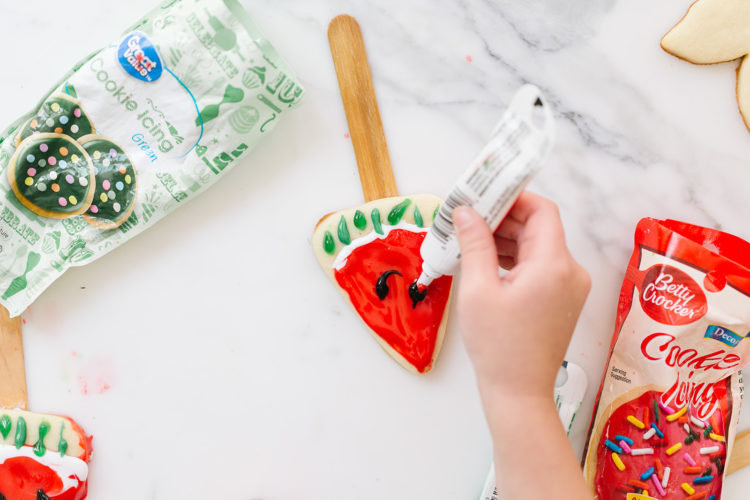 Watermelon Cookies on a Stick