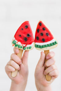 Watermelon Cookies on a stick