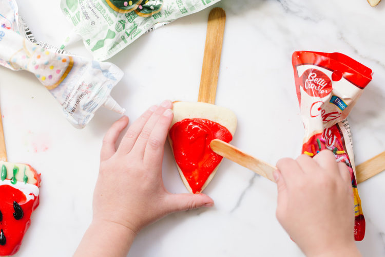 Watermelon Cookies on a Stick