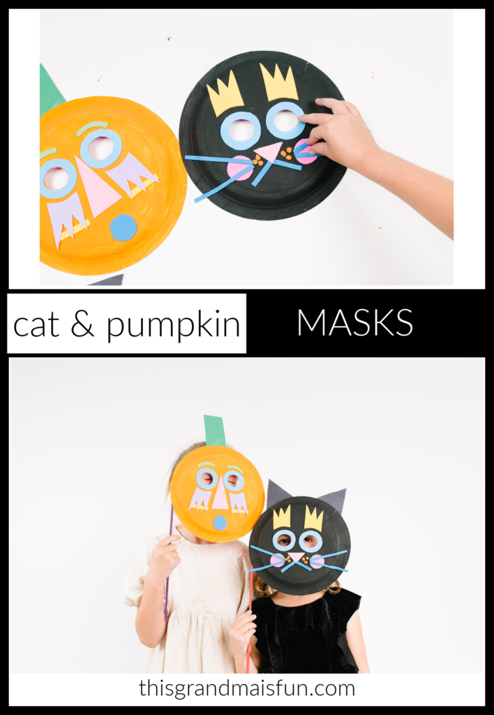 Cat and Pumpkin Halloween Masks 