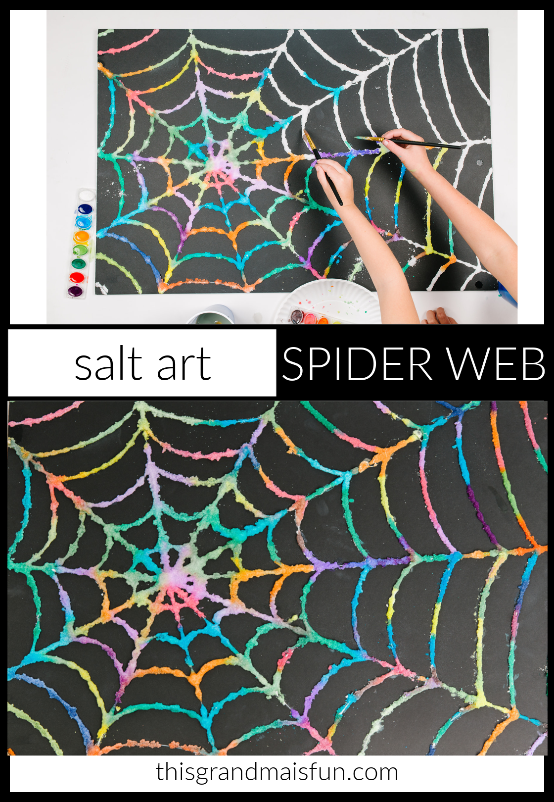 Salt Painted Spiderweb - The Best Ideas for Kids