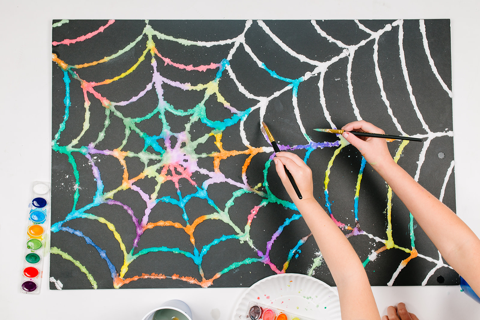 Salt Painted Spiderweb - The Best Ideas for Kids