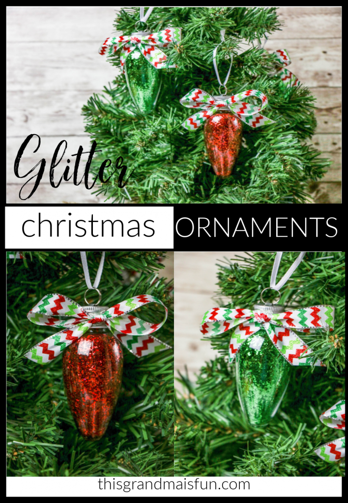 Glitter Christmas Tree Ornaments. Add a little glitter sparkle to your tree with these easy to make Glitter Ornaments.