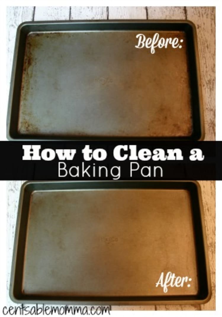 hydrogen peroxide baking pan cleaner before and after photo