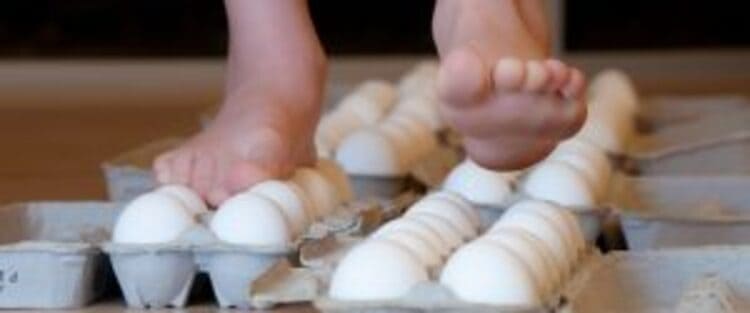 science project walking on egg shells